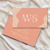 ピーチテラコッタ抽象芸術クラスモノグラムモダン 名刺