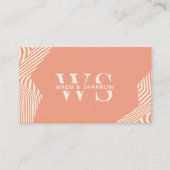 ピーチテラコッタ抽象芸術クラスモノグラムモダン 名刺 (正面)