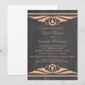 ピーチデコチャルクボードブライダルシャワー招待状 招待状 (正面/裏面)