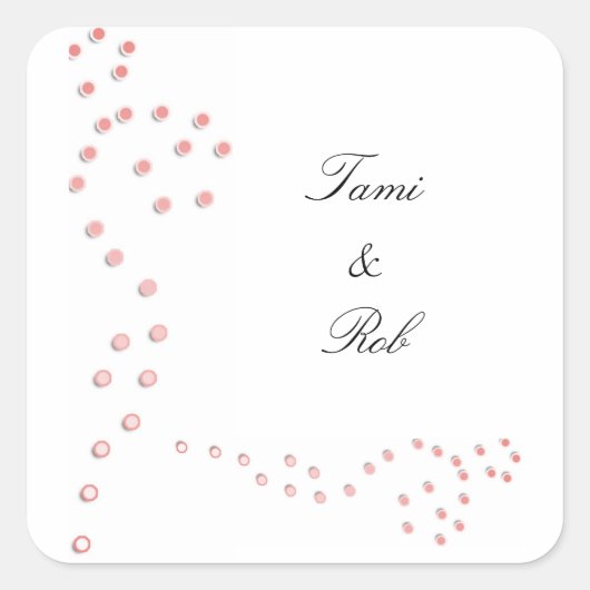 ピーチデザイナー封筒用シールシールテンプレート スクエアシール (正面)