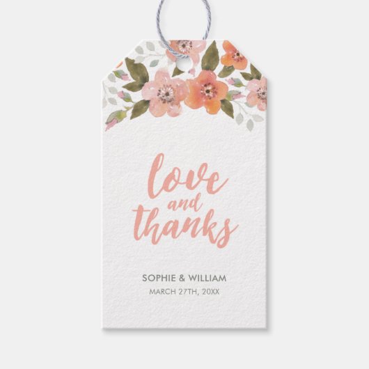 ピーチデリケートフローララヴ感謝してい& ギフトタグ (正面)