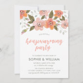 ピーチデリケートフローラ引っ越し祝いパーティーパーティー 招待状 (正面)