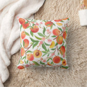 ピーチトロピカルフルーツヴィンテージ模様。 クッション (ブランケット)