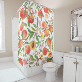 ピーチトロピカルフルーツヴィンテージ模様。 シャワーカーテン (インサイチュ)