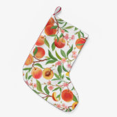 ピーチトロピカルフルーツヴィンテージ模様。 スモールクリスマスストッキング (正面 (吊り時))