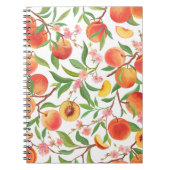 ピーチトロピカルフルーツヴィンテージ模様。 ノートブック (正面)