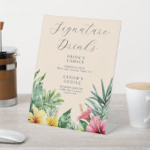 ピーチトロピカルフローラシグネチャードリンク結婚ズ 台座サイン (インサイチュ)