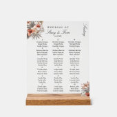 ピーチトロピカル花模様エレガントな結婚式場 アクリルサイン (正面)