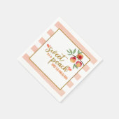 ピーチナプキンとして甘ストライプい – (W) スタンダードカクテルナプキン (角)