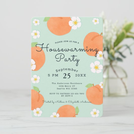 ピーチハウスウォーミングパーティの招待状 招待状 (スタンド正面)