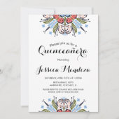 ピーチハンドドロッドフローラクインセアニラスウィート16 招待状 (正面)