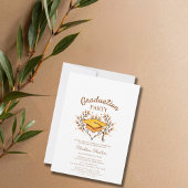 ピーチハンド描画ゴールデンキャップ卒業 招待状