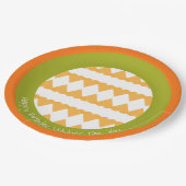 ピーチハートオレンジとグリーン誕生日 ペーパープレート (アングル)