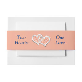 ピーチハート結婚式招待状ベリーバンド 招待状ベリーバンド