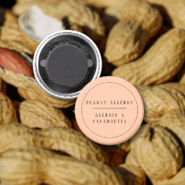 ピーチバイリンガルピーナッツアレルギー警告 マグネット
