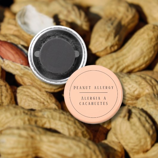 ピーチバイリンガルピーナッツアレルギー警告 マグネット