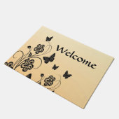 ピーチバタフライガーデンウェルカム ドアマット (アングル)