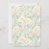 ピーチバタフライホワイトフローラロマン結婚チズ 招待状 (裏面)