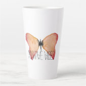 ピーチバタフライ感動的引用文 カフェラテマグ (正面)