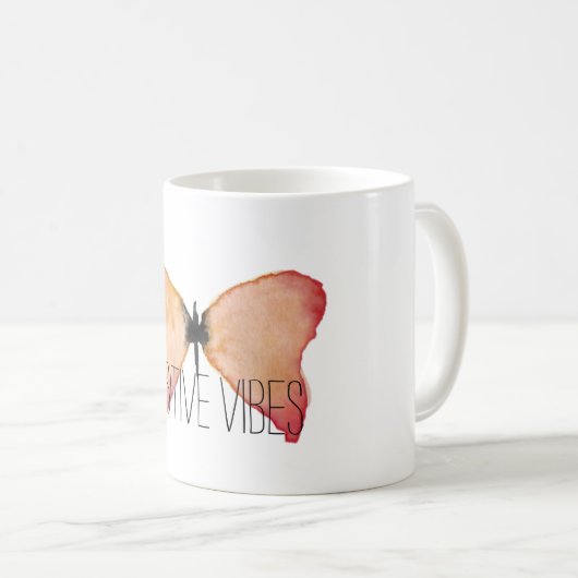 ピーチバタフライ感動的引用文 コーヒーマグカップ (正面右)