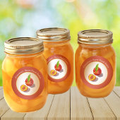 ピーチバターまたはジャムカラーペンシルイラストレーション ラウンドシール