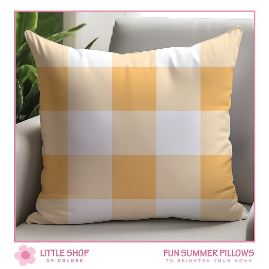 ピーチバッファローチェックプレイド クッション