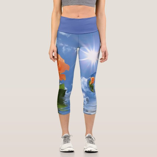 ピーチバラの浮き泡 カプリレギンス (正面)