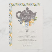 ピーチバラアンドティスルフローラブライダル茶 招待状 (正面/裏面)