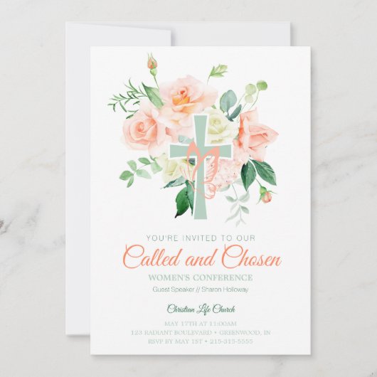 ピーチバラウォーターカラーウィメンズチャーチカンファレンス 招待状 (正面)