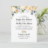 ピーチバラウォーターカラー結婚フローラ 招待状 (スタンド正面)