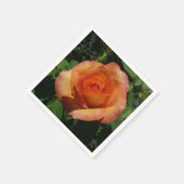 ピーチバラオレンジ花の写真 スタンダードカクテルナプキン (角)