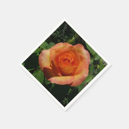 ピーチバラオレンジ花の写真 スタンダードカクテルナプキン (角)