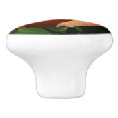 ピーチバラオレンジ花の写真 セラミックノブ (側面)