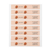 ピーチバラオレンジ花の写真 ラップアラウンドラベル (シート)