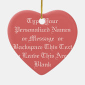 ピーチバラオーナメントパーソナライズされたバラデコレーション セラミックオーナメント (裏面)