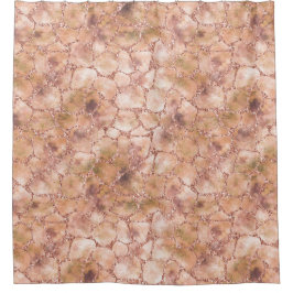 ピーチバラグリッターキリンプリント シャワーカーテン