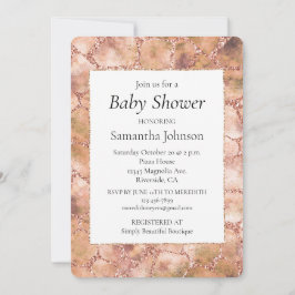 ピーチバラグリッターキリンプリント 招待状