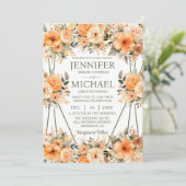 ピーチバラサマー春の結婚式招待状 招待状 (スタンド正面)
