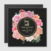 ピーチバラザデイトマグネット結婚式招待状 (正面/裏面)