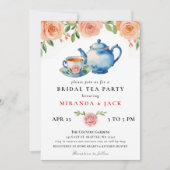 ピーチバラシックフローラブライダルパーティ結婚ズ 招待状 (正面)