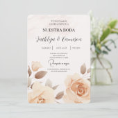 ピーチバラスペインの結婚式招待状 招待状 (スタンド正面)
