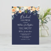 ピーチバラチスルウォーターカラーフローラブライダルシャワー 招待状 (スタンド正面)
