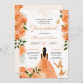 ピーチバラバタフライキンセアニェラ招待状 招待状 (正面/裏面)