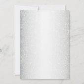 ピーチバラフローラシルバーグリッターモダンズ結婚 招待状 (裏面)