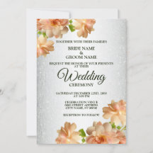 ピーチバラフローラシルバーグリッターモダンズ結婚