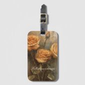 ピーチバラフローラロマンチック ラゲッジタグ (正面縦)