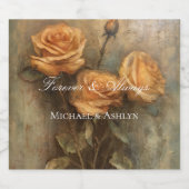 ピーチバラフローラロマン結婚チーズ スパークリングワインラベル (シングルラベル)