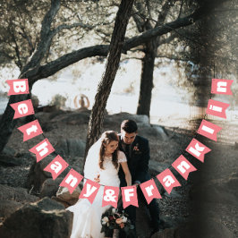 ピーチバラブドピーチコーラル結婚ズ バンティングフラッグ