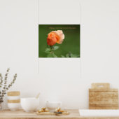 ピーチバラポスター：バラ&散文20x16 ポスター (キッチン)