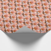 ピーチバララッピング紙ロマンチックバラ紙 ラッピングペーパー (角)